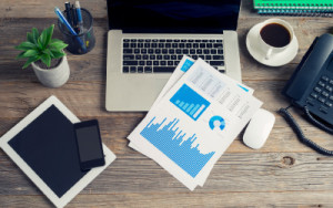 Financial services flat lay